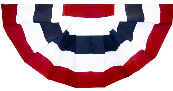 3x6' Cotton Pleated Full Fan - Stripes Only California's Flag Company