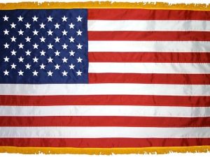 American Majesty Indoors: A Flag Trimmed with Gold