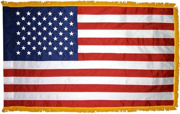 American Majesty Indoors: A Flag Trimmed with Gold