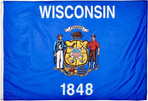 wisconsin flag, badger state flag, 3x5 flag, american flags, state flags, home decor, outdoor decor