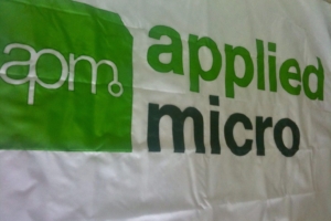 This stunning Applied Micro flag, crafted by Emerson Usa, celebrates Macom's rich heritage of innovation. The classic Applied Micro logo stands out boldly on a field of white, a testament to the company's enduring legacy in technology.